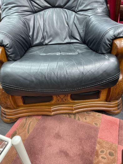 Black leather armchair