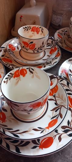 Art Deco Hand Painted Ivery Ware Tea Set