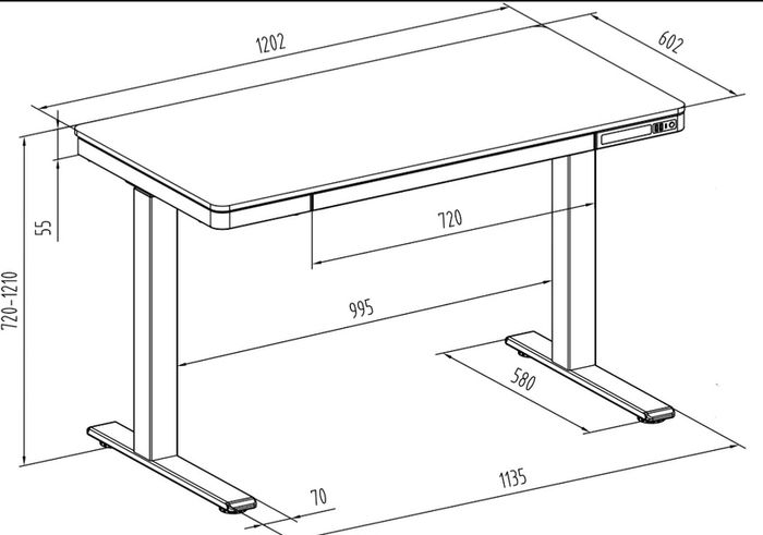 Height adjustable desk, electric, new