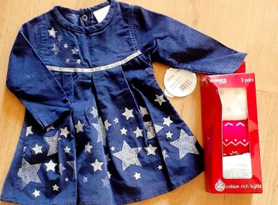 BNWT Christmas Dress and Tights for Baby Girl