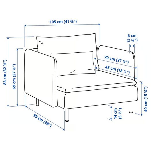IKEA SODERHAMN Chair (Fridtuna Dark Grey)
