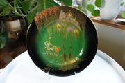 ART DECO CARLTON WARE Peacock &amp; Willow Tree Vert Royale Plate