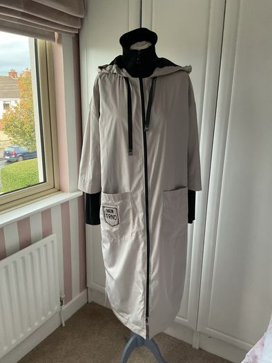 coat grey Naya lightweight coat with hood size 2 12/14