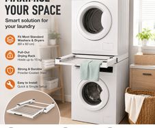 Washing Machine and Tumble Dryer Stacking Kit with Pull-Out Drying Rack