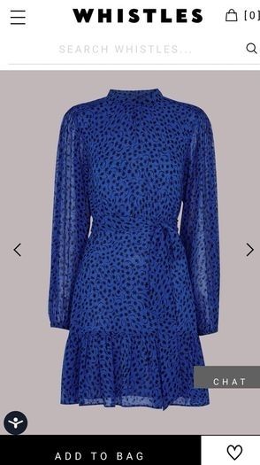 BNWT - Whistles Blue Warped Star Print Dobby Dress UK 14