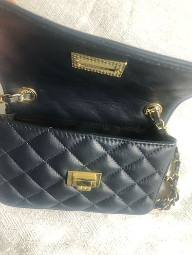 Genuine leather navy bag