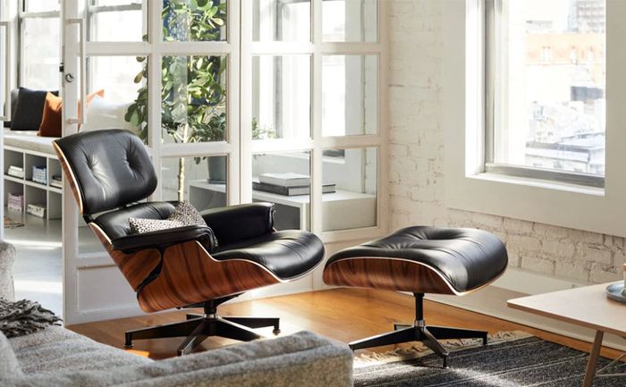 Replica Lounge Chair with Ottoman NORMAL W Palisander