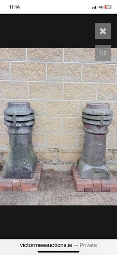 Reclaimed chimney pots pair
