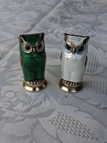 David Anderson Mid Century Sterling Silver Enamel Salt and Pepper