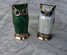 David Anderson Mid Century Sterling Silver Enamel Salt and Pepper