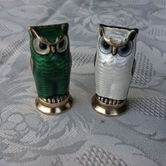 David Anderson Mid Century Sterling Silver Enamel Salt and Pepper