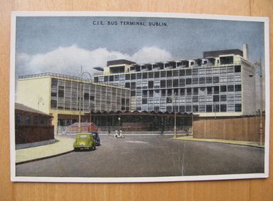 Postcard - 1950's Bus Aras, CIE Bus Terminal, Dublin