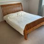 beds x 2.  Solid wood. Sleigh bed style. In excellent condition.  Only one mattress Image 3