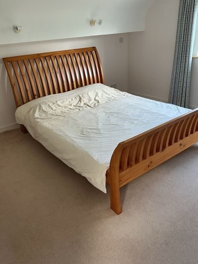 beds x 2.  Solid wood. Sleigh bed style. In excellent condition.  Only one mattress