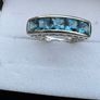 9ct White gold ring with 5 stones Aquamarine Image 9
