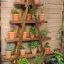 Rustic Wooden Ladder Plant Stand, Handmade Image 4