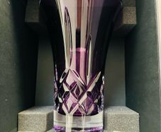 waterford lismore colour amethyst 8in flared vase