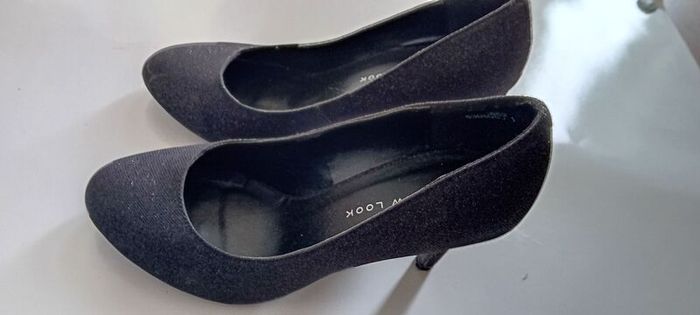 Black Glitter Heels