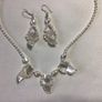 Brand New Freshwater pearls, Nacre and Sterling Silver Necklace and Earrings Image 2