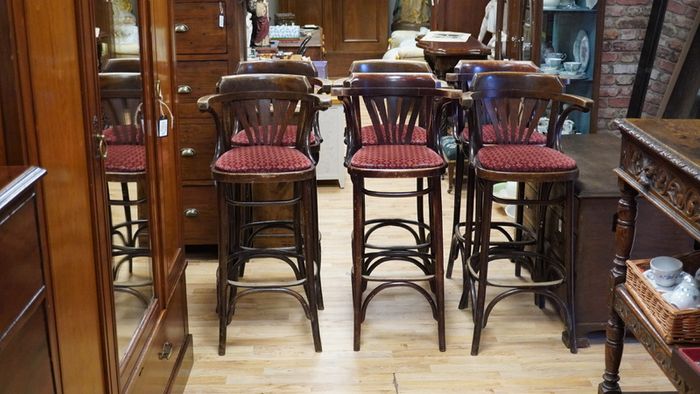 Set of 6 Vintage Bentwood Bar Stools