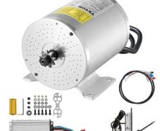 1800W Electric Brushless DC Motor Kit - 48V 4500rpm Motor with Upgraded Speed Controller and Foot Pedal Throttle Kit for Go Karts E-Bike Motorcycle Scooter DIY