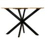 Dining Table Solid Rough Mango Wood and Steel 120x77 cm Image 3