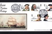 1982 Great Britain Maritime Heritage Commemorative Stamps Benham Silk First Day Cover (FDC)