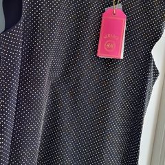 VERSACE x H&M 100% silk black and gold studded high neck top Sz 14 (Fit 14-16UK) - Bnwt