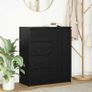 Sideboard with Drawers Black Oak 71x35x84 cm Image 2