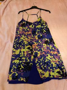 Topshop purple patterned mini dress.