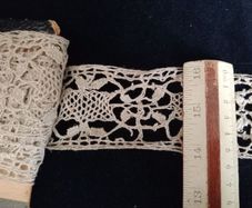 antique lace, Aged handmade lace, 4 meters + Linen lace