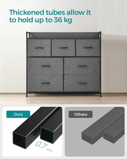 Industrial design with 7 drawers (Slate grey anthracite) FREE P&P