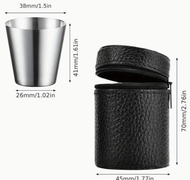 5pcs Premium Stainless Steel Shot Glasses - 1oz Metal Cups for Whiskey. New, unopened.