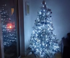 Christmas Tree w/ Lights + Deco