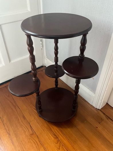 Vintage Mahogany Tiered Plant Stand