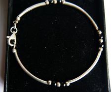 Vintage 925 Sterling Silver Tube Style Bracelet length 7,5" - 4,1g
