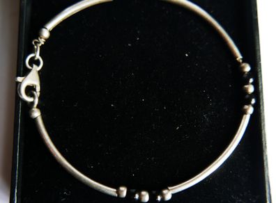 Vintage 925 Sterling Silver Tube Style Bracelet length 7,5" - 4,1g