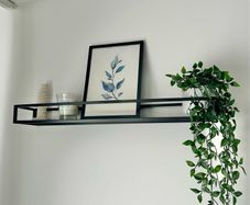Black metal shelf