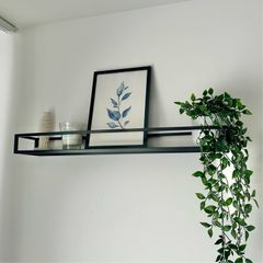 Black metal shelf