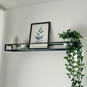 Black metal shelf