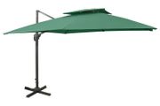 Cantilever Umbrella with Double Top 300x300 cm Green