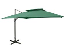 Cantilever Umbrella with Double Top 300x300 cm Green