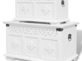 Two Piece Storage Chest Set White