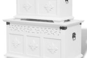 Two Piece Storage Chest Set White