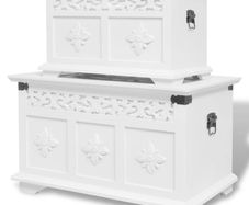 Two Piece Storage Chest Set White