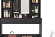 Dressing Table with LED Lighting, 3 Colours with Adjustable Brightness