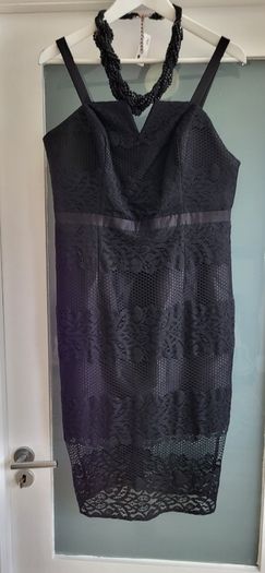NEW LOOK black layered lace dress Sz 14UK - Bnwt Rrp 49.99