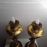 Pair of Victorian brass oil lamps converted to electrics Image 8