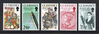 1993 Guernsey Birth Centenary of Thomas de la Rue (Printer) Commemorative Stamps Mint Never Hinged (MNH)