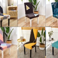 Removable Elastic Stretch Slipcovers Short Dining Room Chair Seat Cover Protect